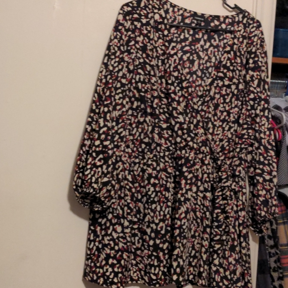 TORRID leopard print dress shirt  So flattering!!